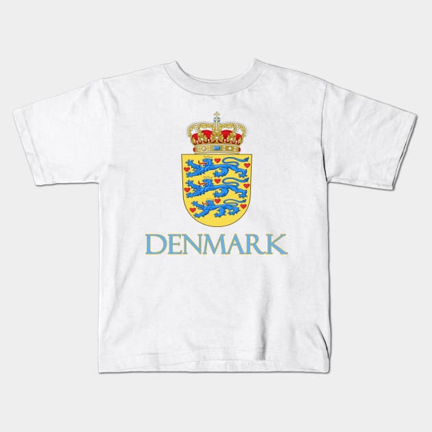Denmark - Danish Coat of Arms Design Kids T-Shirt by Naves